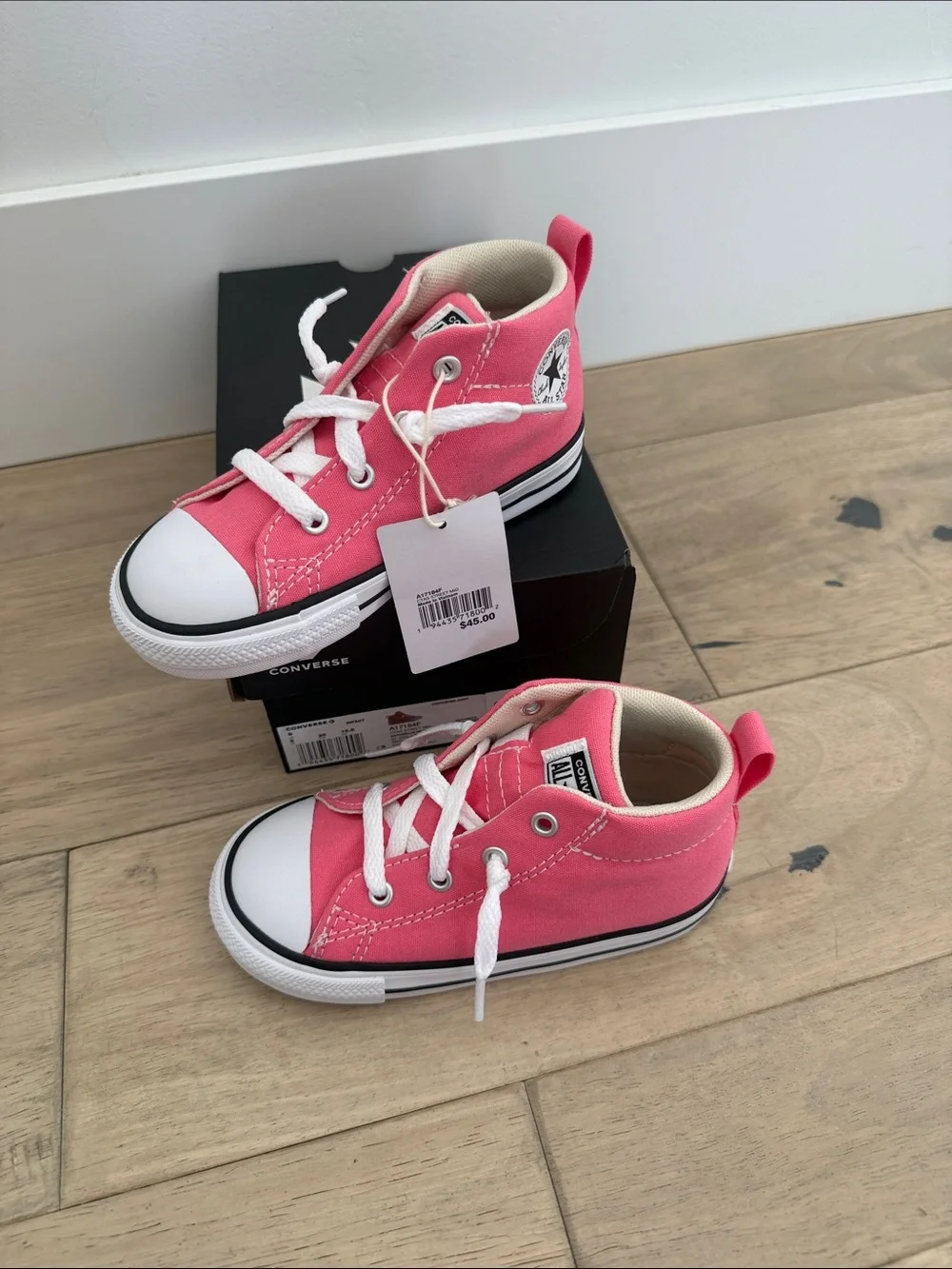 Converse Kids Pink Canvas High-Top Sneakers